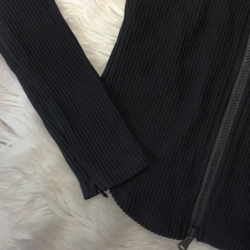 Good American Plus Size Dramatic Zip Ribbed Scoop Square NECK Black 3X NWT - Picture 4 of 12